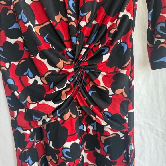BOSS ELEIKA PRINT JERSEY SHEATH DRESS FLORAL RED BLACK Size XS - Picture 10 of 16